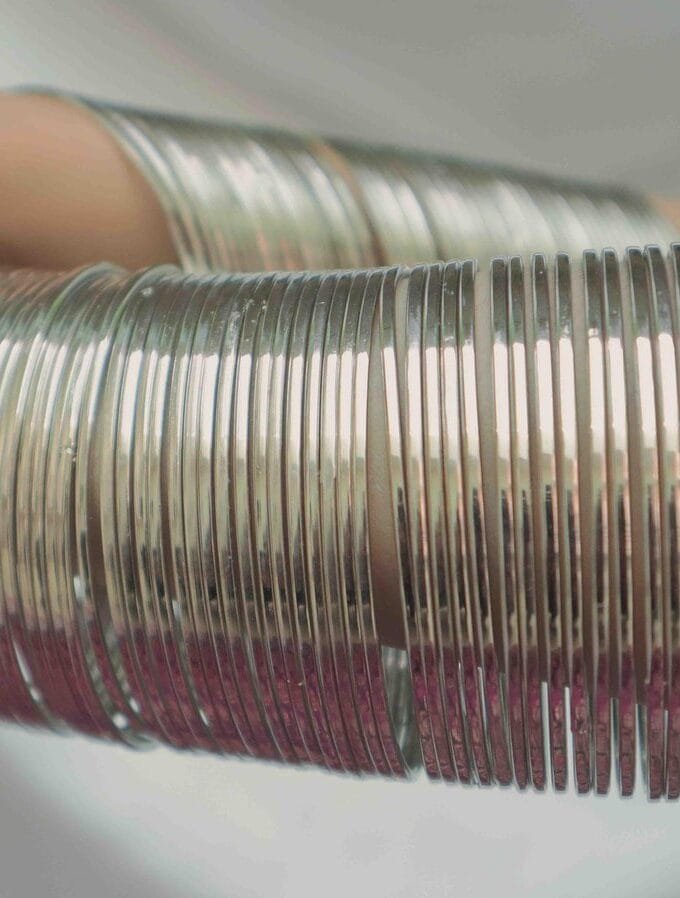 Silver steel Bangles