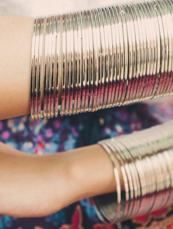 Silver steel Bangles