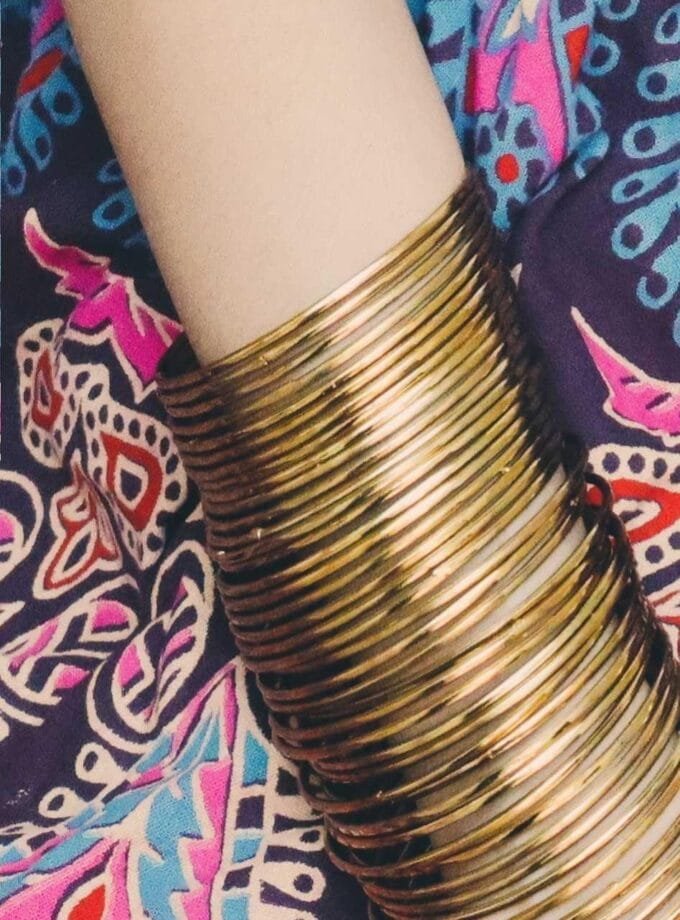 Golden steel bangles