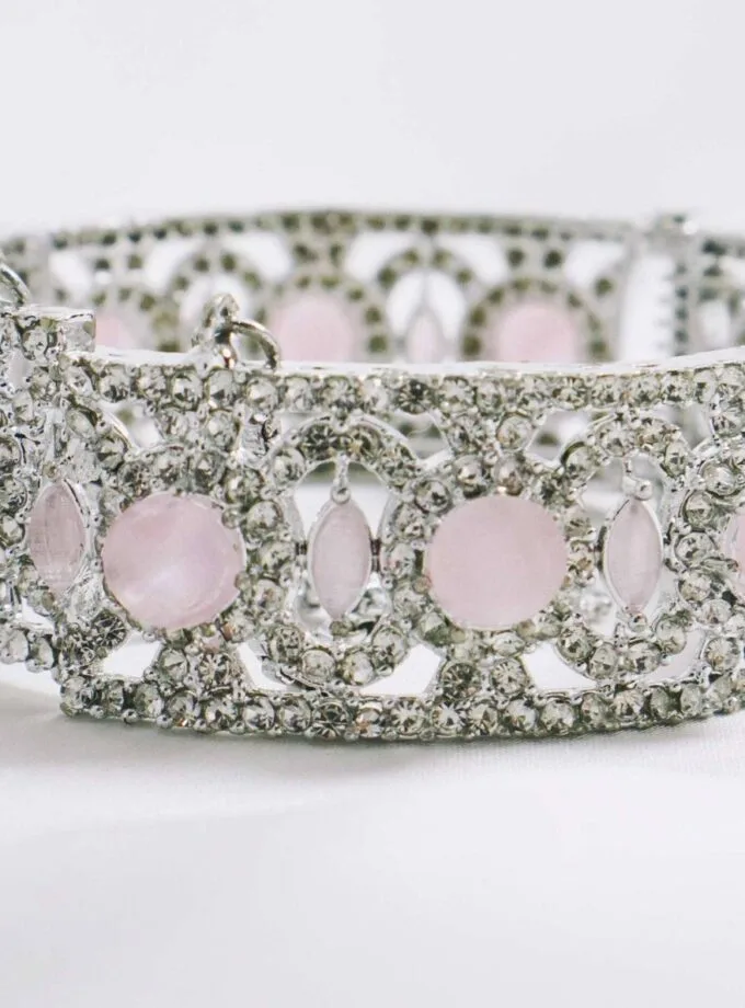 Silver zircon bangle