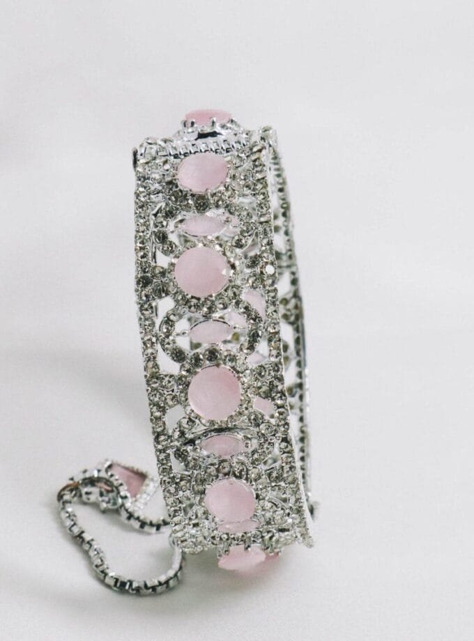 Silver zircon bangle