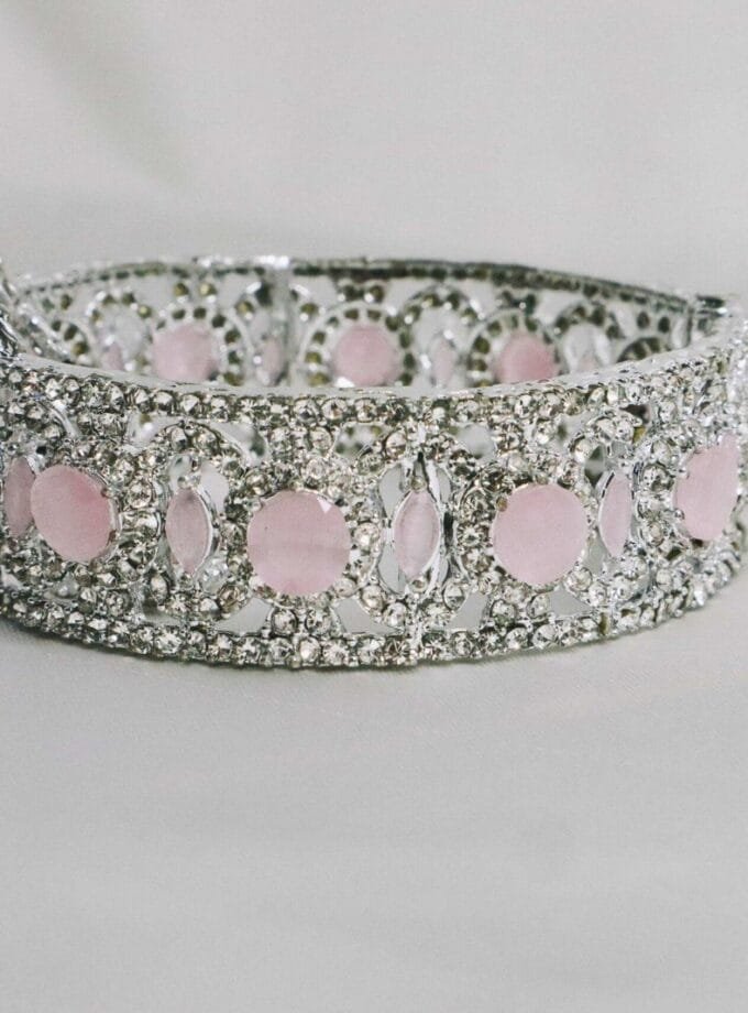 Silver zircon bangle