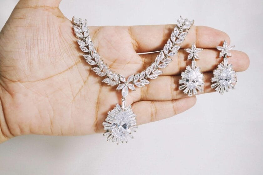 Diamente silver zircon necklace set - Image 2