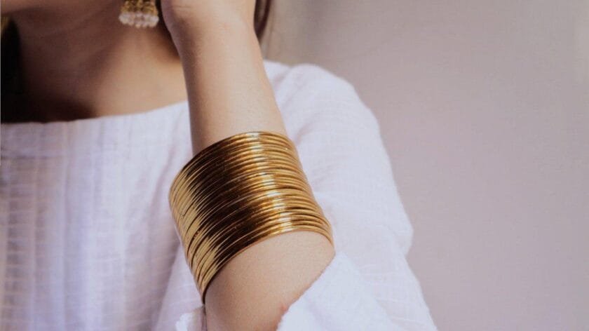 Golden steel bangles - Image 3