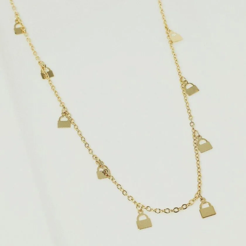 Padlock necklace golden - Image 2