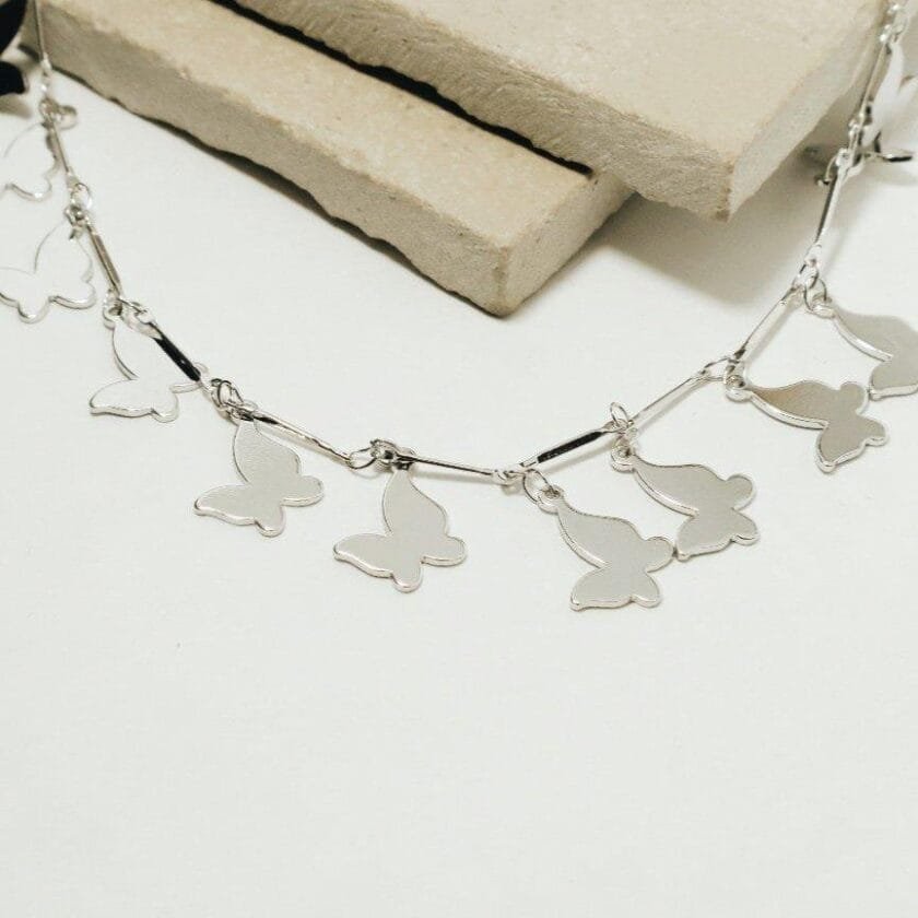 Papillon necklace silver - Image 3