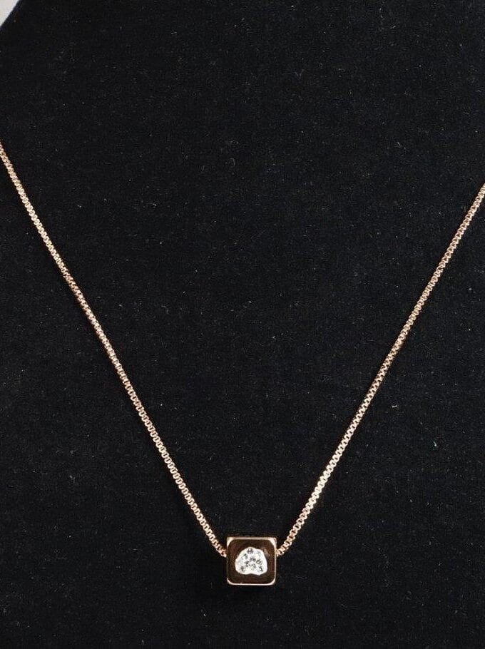Square heart pendant chain