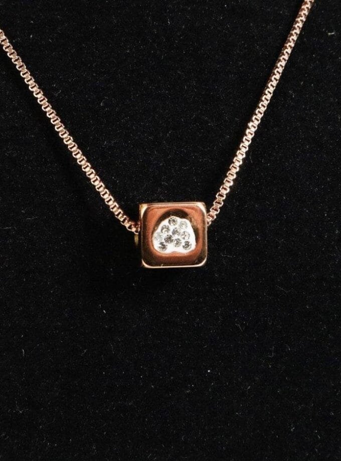Square heart pendant chain