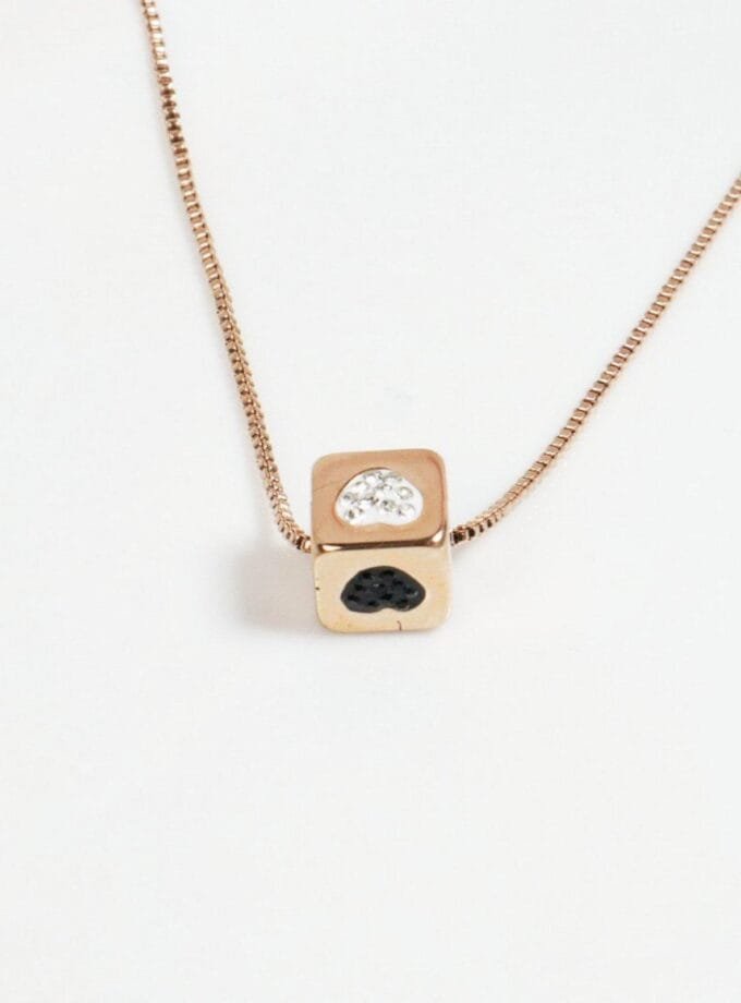 Square heart pendant chain
