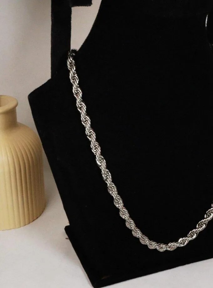 Twisted silver chain