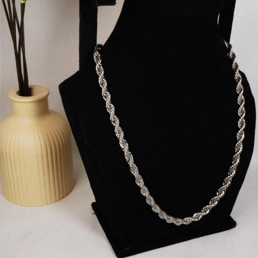 Twisted silver chain