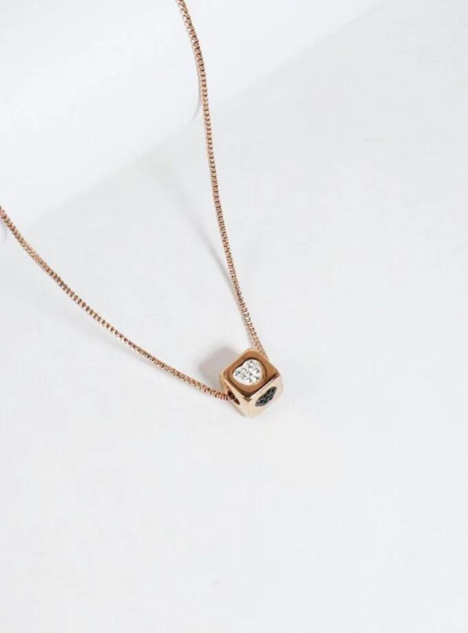 Square heart pendant chain