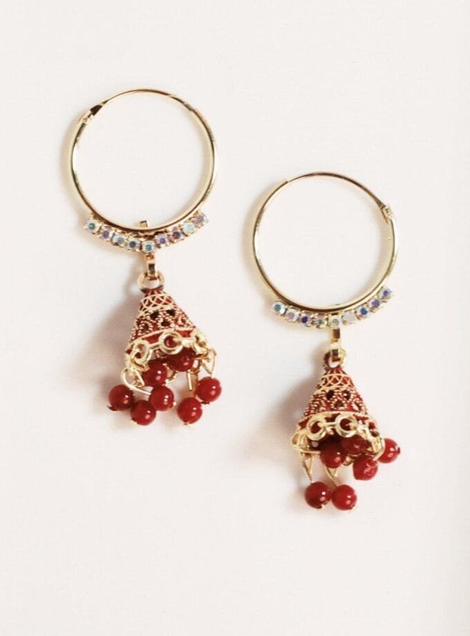 Bali Jhumki Red