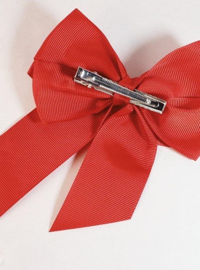 Red bow hair clip