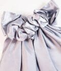 Grey bow silk hair tie - Image 2
