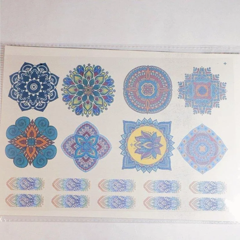 Colorful mehndi stickers -3