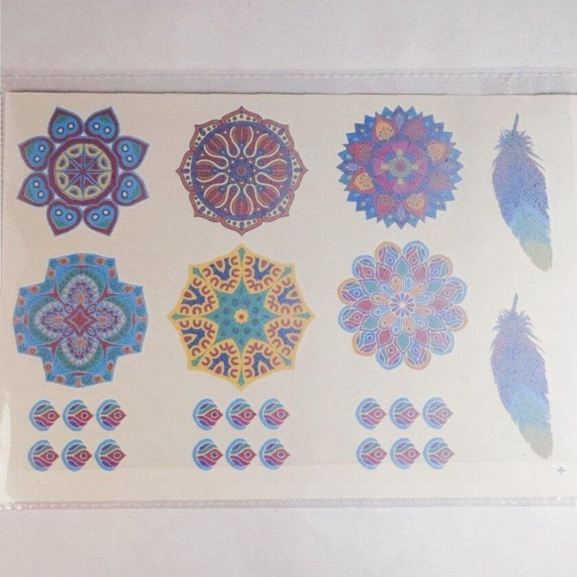 Colorful mehndi stickers -1