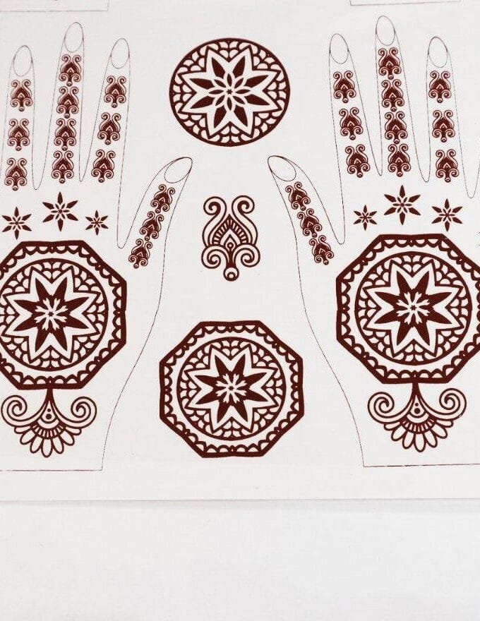 henna stickers age 7-18 years