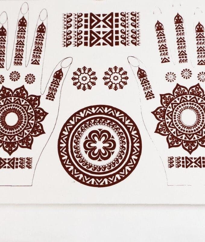 henna stickers age 7-18 years