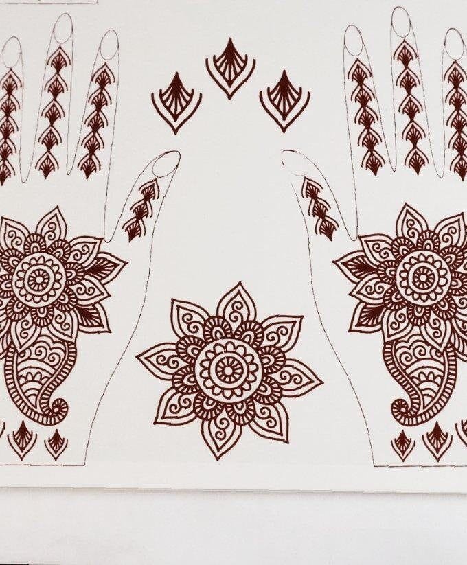 henna stickers age 7-18 years