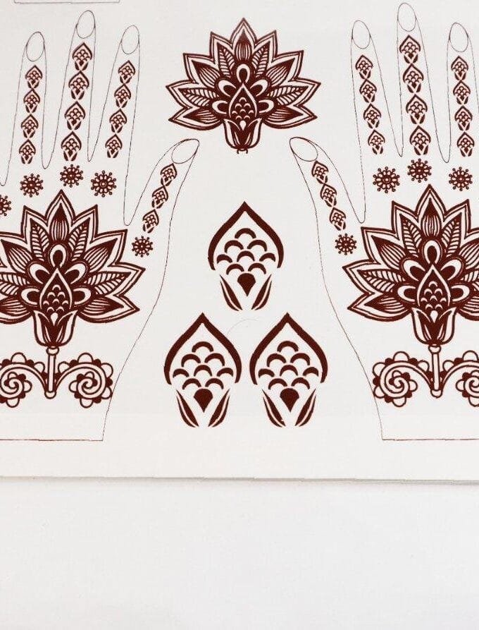 henna stickers age 7-18 years