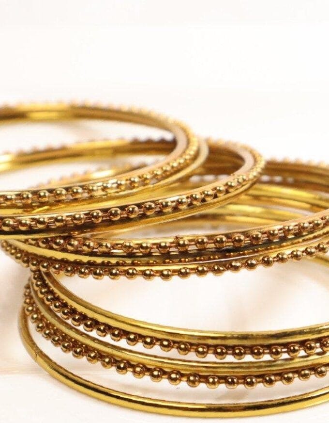 Moti golden metal bangles