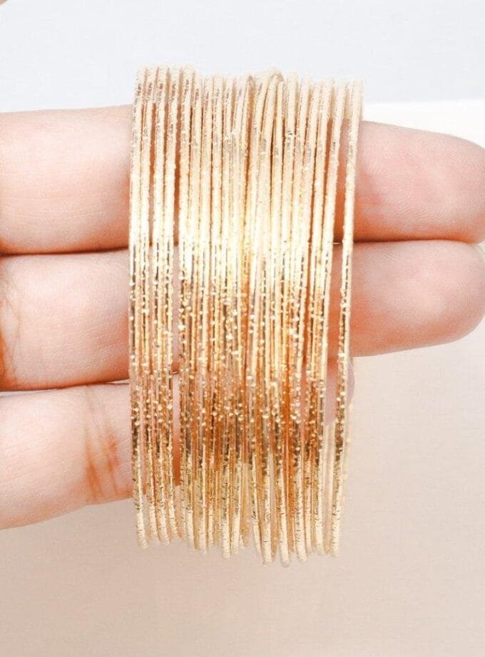 Rose gold bangles cut