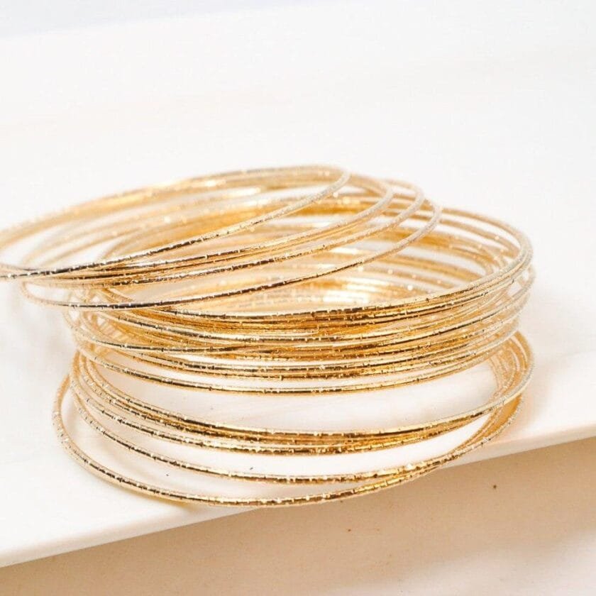Rose gold bangles cut
