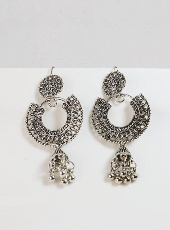 Mehrunisa silver jhumki