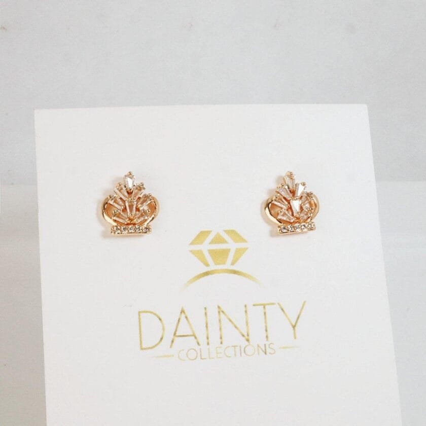 Crown gold studs