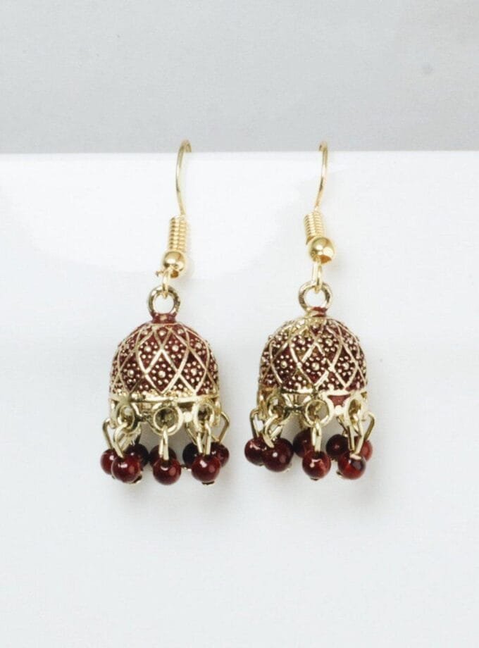 Mumtaz jhumki maroon