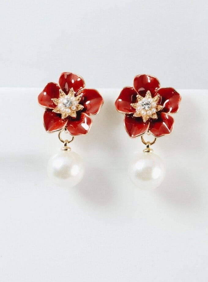 Blossom pearl drops dark maroon