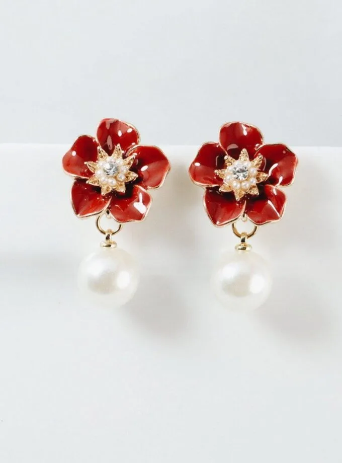 Blossom pearl drops dark maroon