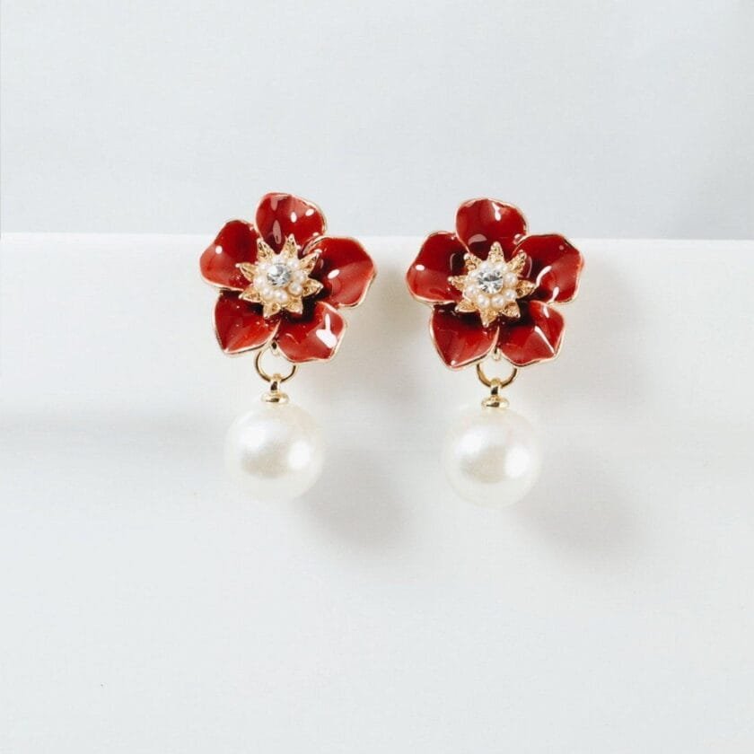 Blossom pearl drops dark maroon