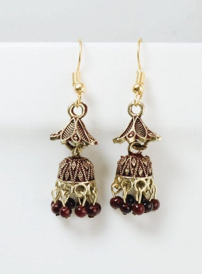 Afghani jhumki maroon