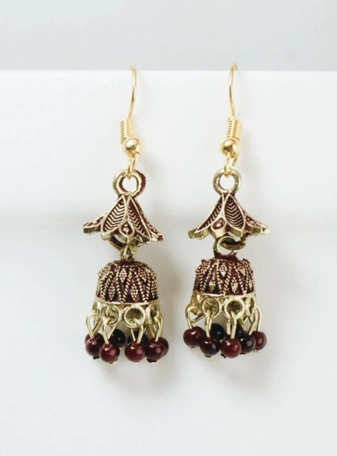 Afghani jhumki maroon