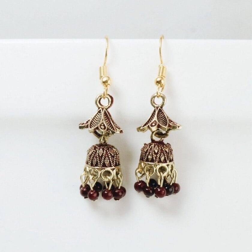 Afghani jhumki maroon