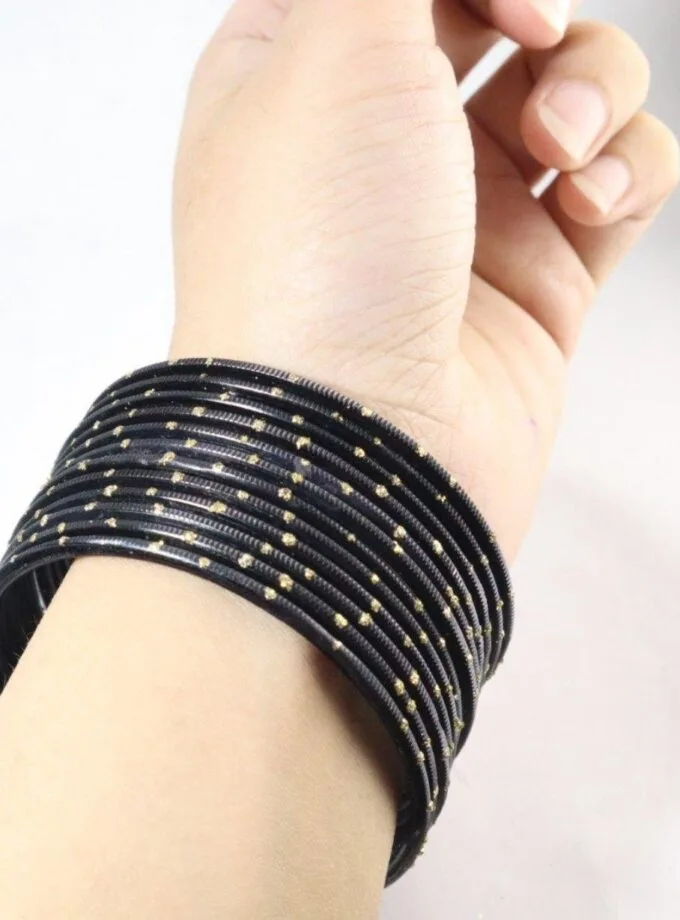 Black metal bangles