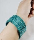 Turquoise metal bangles