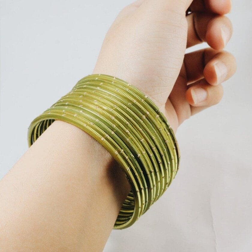 Green metal bangles