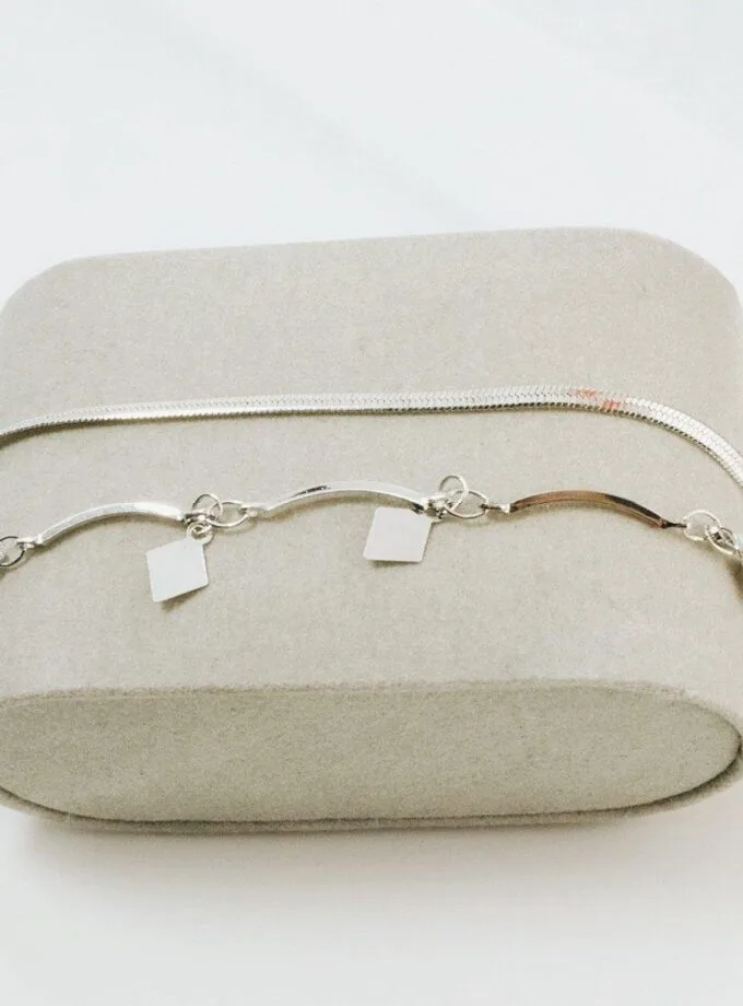 Diamente silver anklet