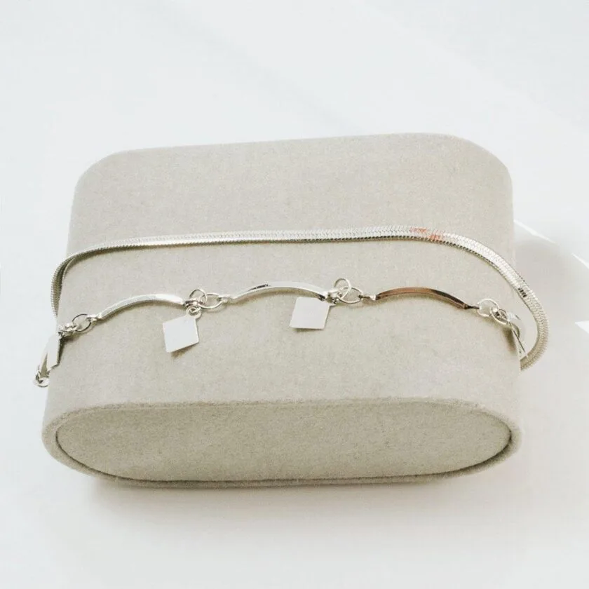 Diamente silver anklet