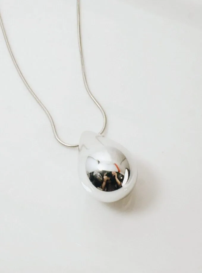 teardrop pendant chain silver