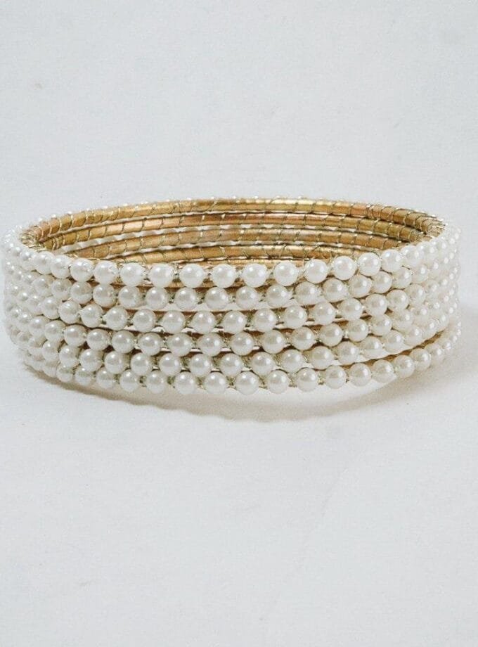 Pearl bangles pack of 6