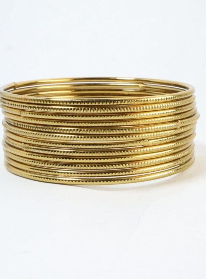 Golden steel bangles