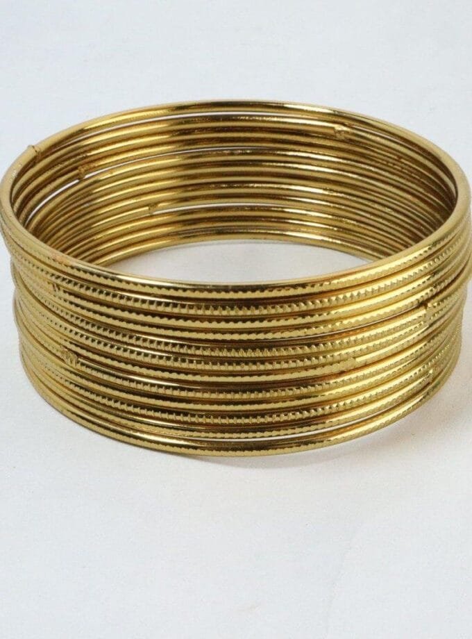 Golden steel bangles