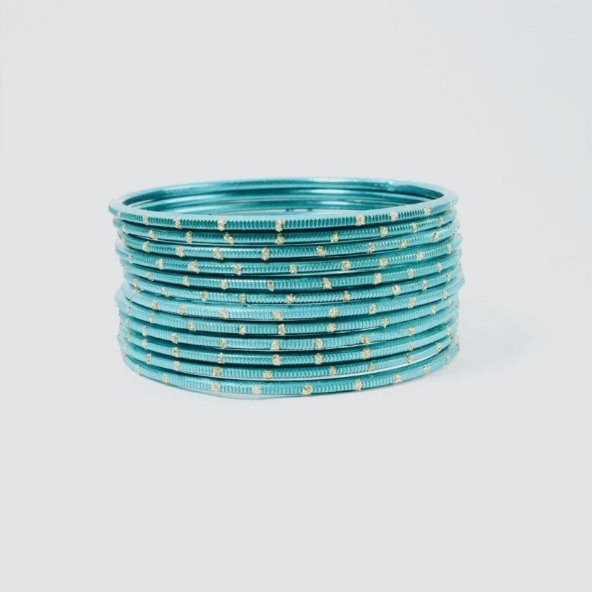 Turquoise metal bangles - Image 2