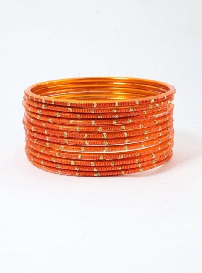 Orange metal bangles