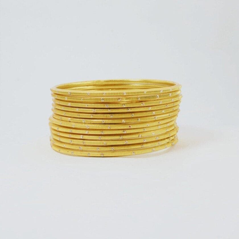 Yellow metal bangles - Image 2