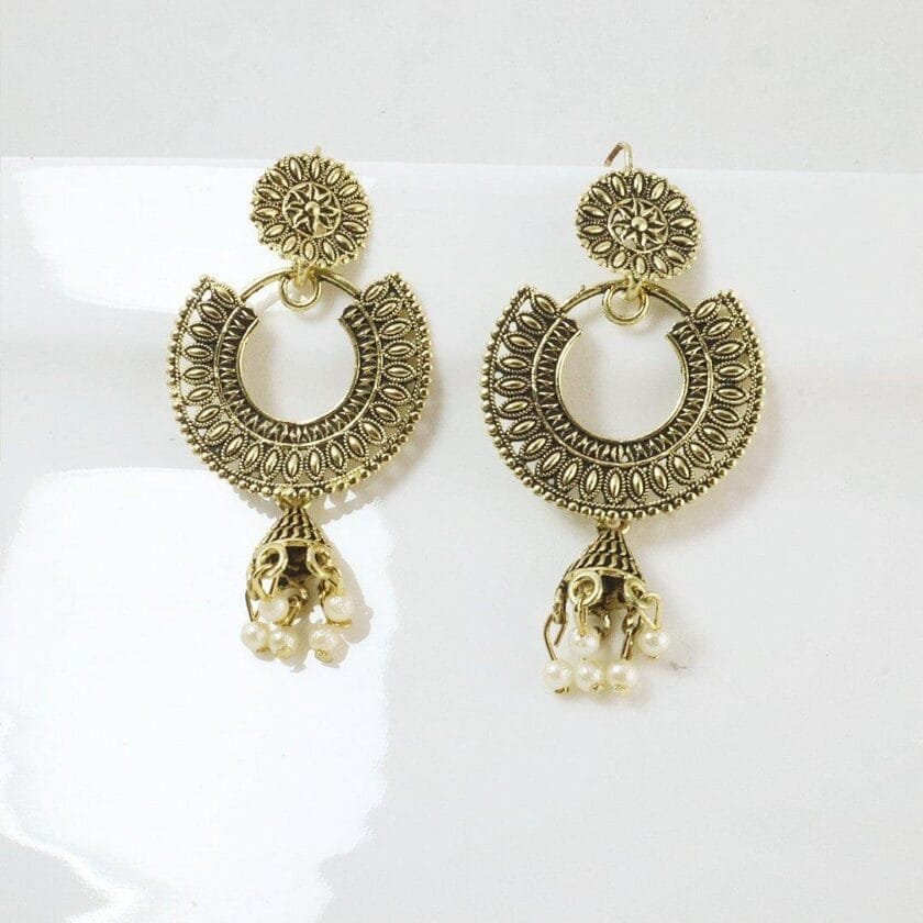 Mehrunisa golden jhumki